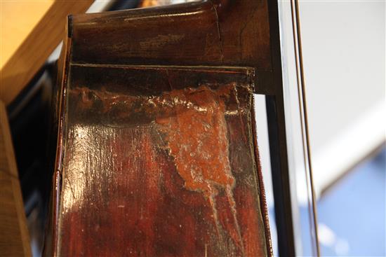 A 19th century double bass, 6ft, repairs to back